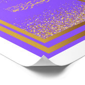 紫結婚色のアラビア語のお祝い ポスター (角)