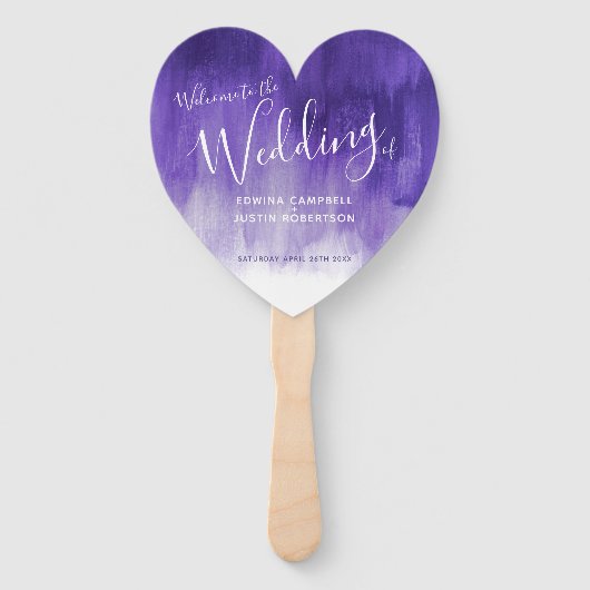 紫結婚色のインクアモダンートプログラムのファン ハンドファン (正面)