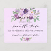 紫結婚色の花の予算は日付を保存する チラシ (正面)