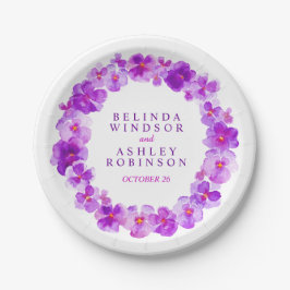 紫結婚色リースカスタムプレート ペーパープレート