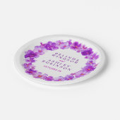 紫結婚色リースカスタムプレート ペーパープレート (アングル)