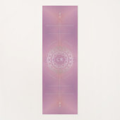 紫絞り染め、銀色フローラ曼荼羅、整列 ヨガマット (正面)