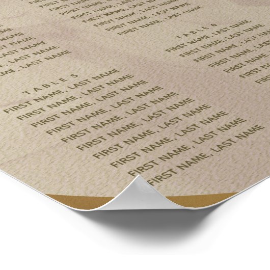 紫絵を描と金ゴールドの結婚座席表 ポスター (角)