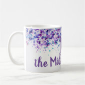 紫絵を描のスパーソナライズされたプレット名 コーヒーマグカップ (左)