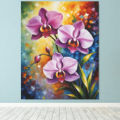 紫絵を描の花 キャンバスプリント (インサイチュ (ウッドフロア))