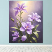 紫絵を描の花 キャンバスプリント (インサイチュ (ウッドフロア))