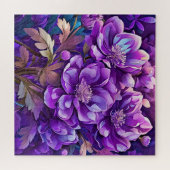 紫絵を描の花 ジグソーパズル (横)