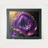 紫絵を描アメジスト線虫金ゴールド タペストリー (正面(横))