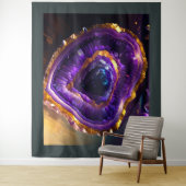 紫絵を描アメジスト線虫金ゴールド タペストリー (インサイチュ)