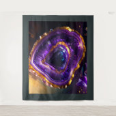 紫絵を描アメジスト線虫金ゴールド タペストリー (正面)