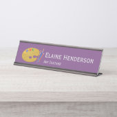 紫絵を描美術先生の筆 デスクネームプレート (正面)