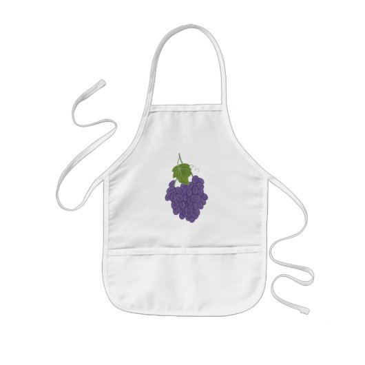 紫絵を描葡萄エプロン 子供用エプロン (正面)