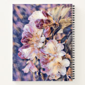 紫絵画のアゼアの花ぬか ノートブック (裏面)