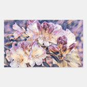 紫絵画のアゼアの花ぬか 長方形シール (正面)