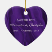 紫絹の結婚式の保存日 セラミックオーナメント (裏面)