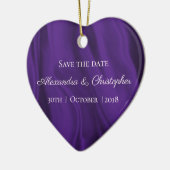 紫絹の結婚式の保存日 セラミックオーナメント (左)