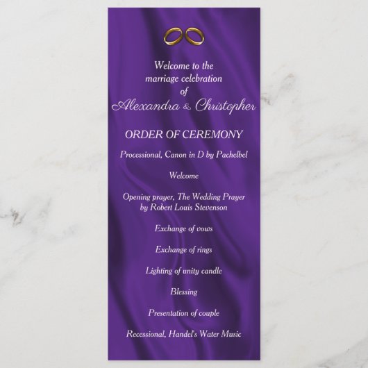紫絹結婚の プログラム (正面)