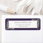 紫緑の水彩住所 シール (インサイチュ)