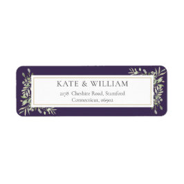 紫緑の水彩住所 シール