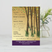 紫緑の魔法をかけた森の結婚式招待状 招待状 (スタンド正面)