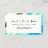 紫緑モダンエレガント大理石メイクアップアーティスト 名刺 (裏面)