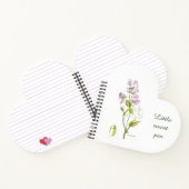 紫緑色のスイートピーとフラワーウォーターの色 ノートブック (内部)