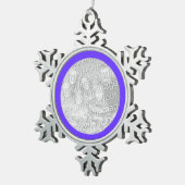 紫縁ど スノーフレークピューターオーナメント (右)