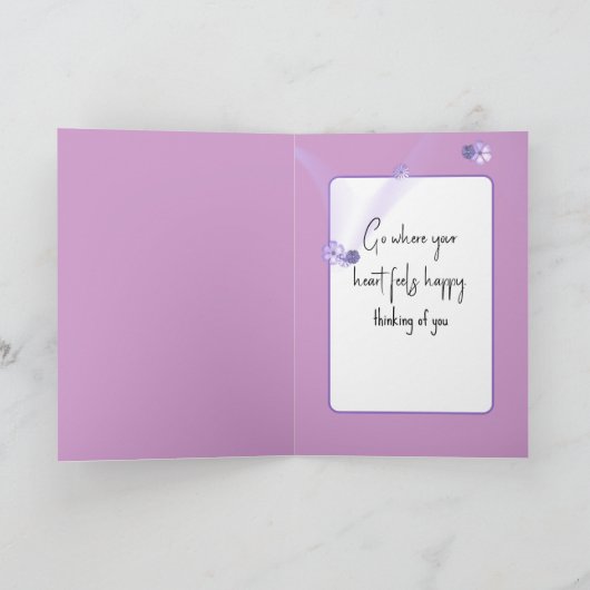 紫考えの野花 カード (内部)