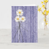 紫考えるの木の上のデイジー カード (黄色い花)