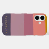 紫自然ストライプパーソナライズされた名モダン Case-Mate iPhoneケース (裏面 (横))