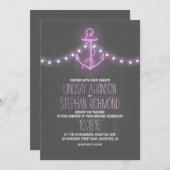 紫航海の黒板いかり結婚ズ 招待状 (正面/裏面)