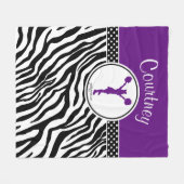 紫色あなたの一流のシマウマのプリントのチアリーダー/Pom フリースブランケット (正面(横))
