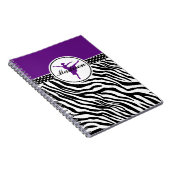 紫色あなたの一流のシマウマのプリントのバレエダンサー ノートブック (右側)