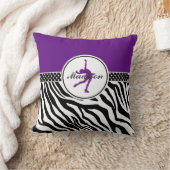 紫色あなたの一流のシマウマのプリントのフィギュアスケート クッション (ブランケット)