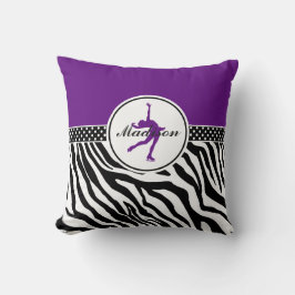 紫色あなたの一流のシマウマのプリントのフィギュアスケート クッション