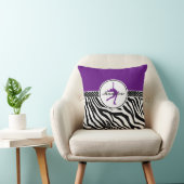 紫色あなたの一流のシマウマのプリントのフィギュアスケート クッション (椅子)