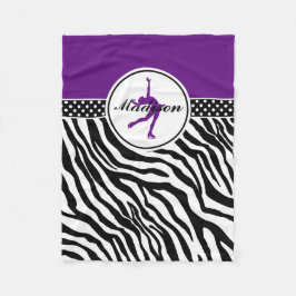 紫色あなたの一流のシマウマのプリントのフィギュアスケート フリースブランケット