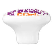 紫色およびオレンジは単語の雲感謝していしています セラミックノブ (側面)