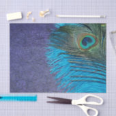 紫色およびティール(緑がかった色)の孔雀 薄葉紙 (クラフト)