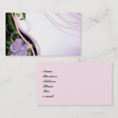 紫色およびピンクのビーズの花 名刺 (正面/裏面)