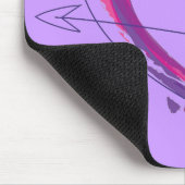 紫色およびピンクの抽象的なハート マウスパッド (コーナー)