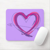 紫色およびピンクの抽象的なハート マウスパッド (マウス)