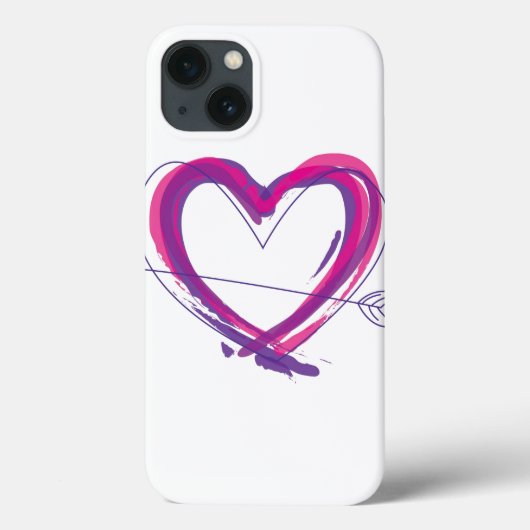 紫色およびピンクの抽象的なハート Case-Mate iPhoneケース (裏面)