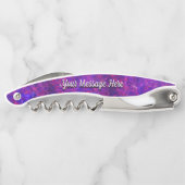 紫色およびピンクの渦巻のコルクせん抜き ソムリエナイフ (裏面)