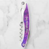 紫色およびピンクの渦巻のコルクせん抜き ソムリエナイフ (正面)