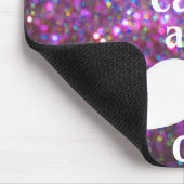 紫色およびピンクの輝きが付いている白い髭 マウスパッド (コーナー)