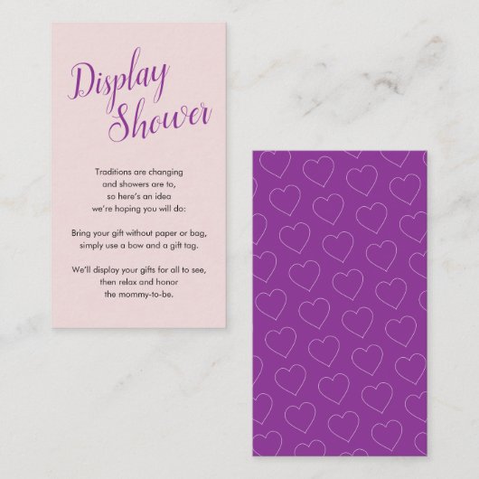 紫色およびピンク|の表示シャワーカード エンクロージャーカード (正面/裏面)