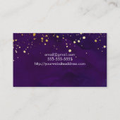 紫色およびフェイクな金ゴールドのグリッターの名刺 名刺 (裏面)