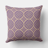 紫色およびベージュダイヤモンドパターン装飾用クッション クッション (裏面)