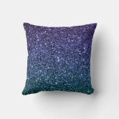紫色および水のグラデーションでフェイクなグリッター クッション (裏面)